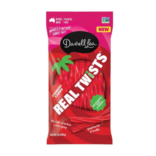 DARRELL LEA: Strawberry Real Twists Licorice, 7 oz