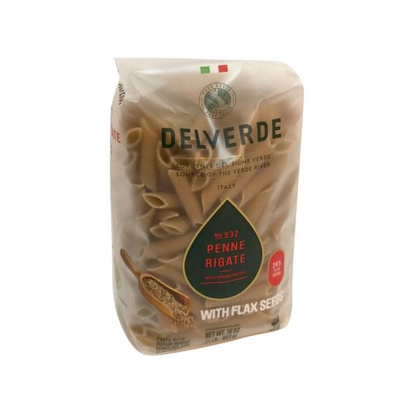DEL VERDE: Penne Rigate with Flaxseed Pasta, 16 oz
