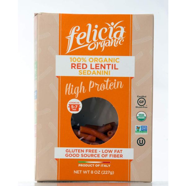 FELICIA ORGANIC: Sedanini Red Lentil, 8 oz