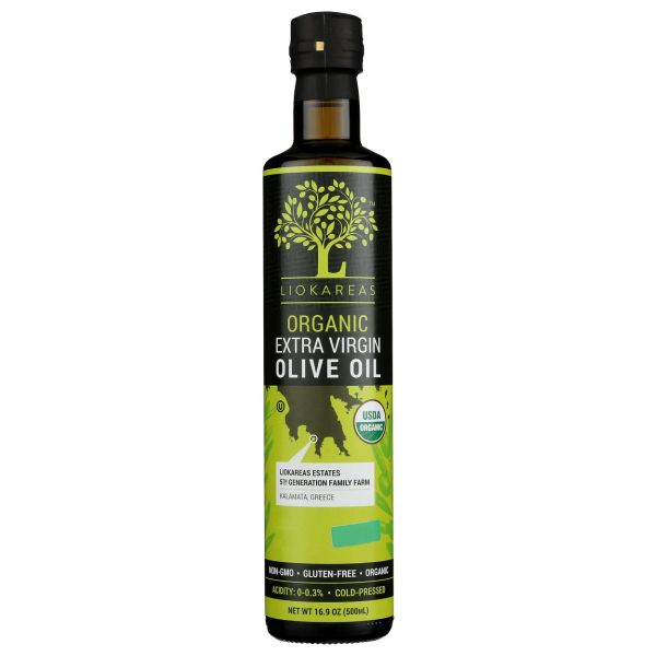LIOKAREAS: Organic Greek Extra Virgin Olive Oil, 500 ml