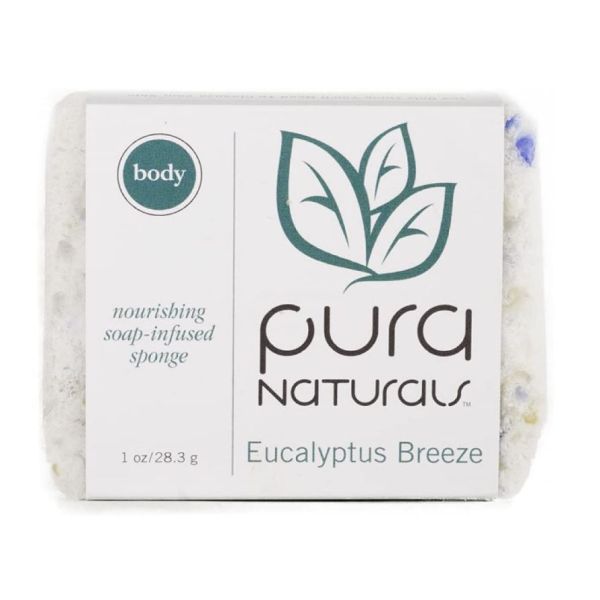 PURA: Body Sponge Eucalyptus Breeze Soap, 1 oz