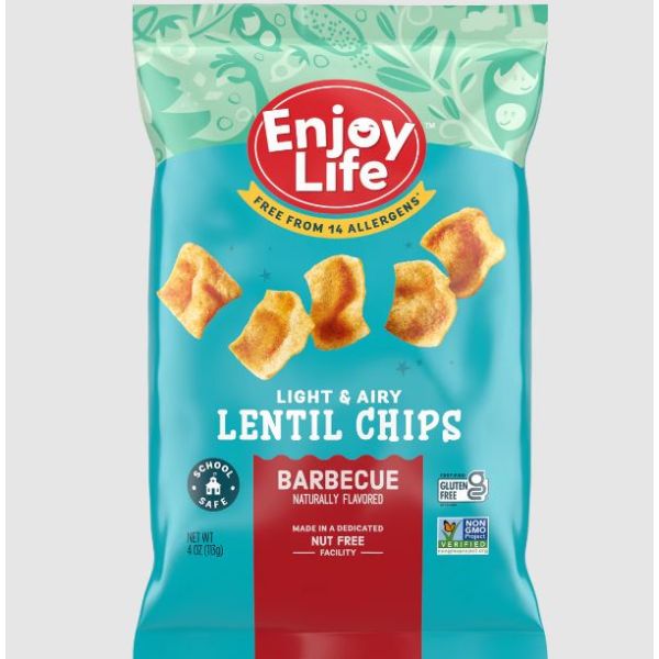 ENJOY LIFE: Barbecue Lentil Chips, 4 oz