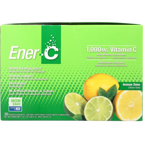 ENER LIFE: Lemon Lime Multivitamin Drink Mix, 30 pc