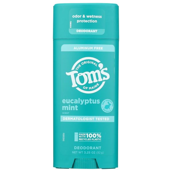TOMS OF MAINE: Eucalyptus Mint Deodorant Stick, 3.25 oz