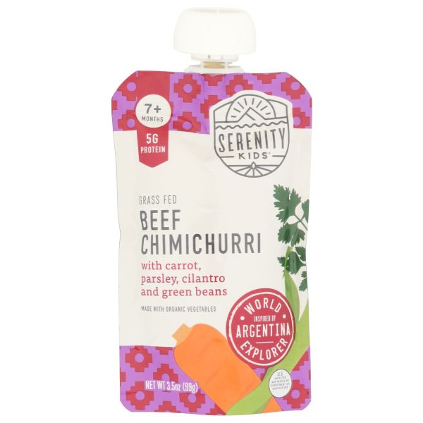 SERENITY KIDS: Beef Chimichuri Baby Food Pouch, 3.5 oz