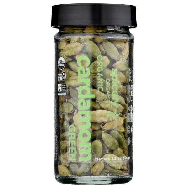 SPICELY ORGANICS: Organic Cardamom Pods Green Jar, 1.2 oz