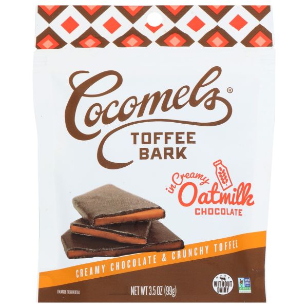 COCOMELS: Oatmilk Chocolate Covered Toffee Bark, 3.5 oz