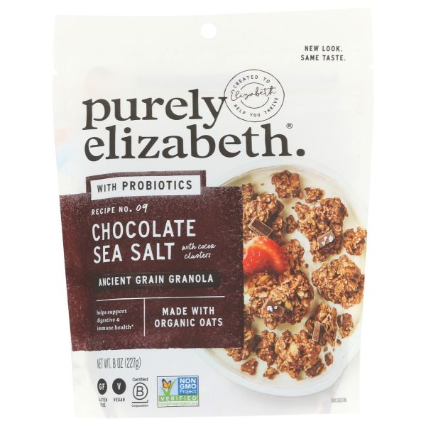 PURELY ELIZABETH: Granola Probiotic Chocolate Sea Salt, 8 oz