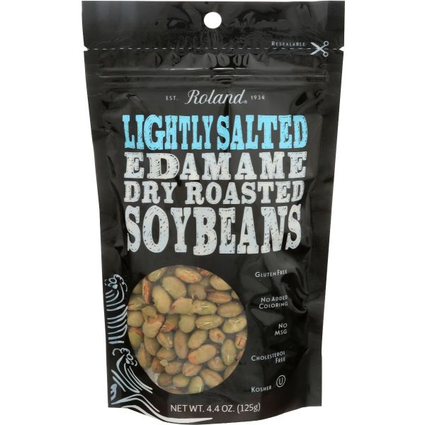 ROLAND: Lightly Salted Dry Roasted Edamame Soybeans, 4.4 oz