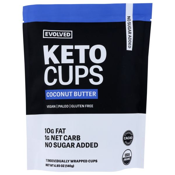 EVOLVED CHOCOLATE: Coconut Butter Keto Cups, 4.93 oz