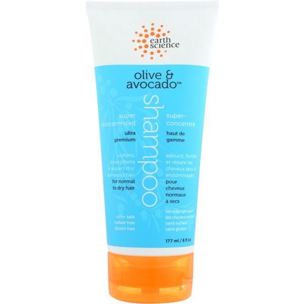 EARTH SCIENCE: Olive and Avocado Shampoo, 6 oz