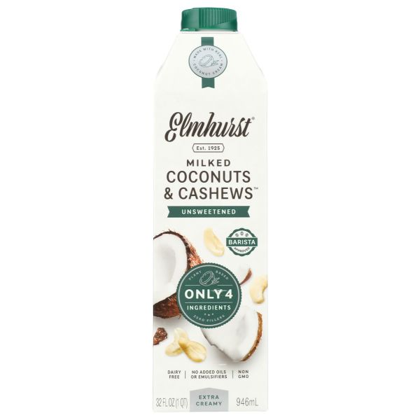 ELMHURST: Unsweetened Coconut Cashew Milk, 32 fo