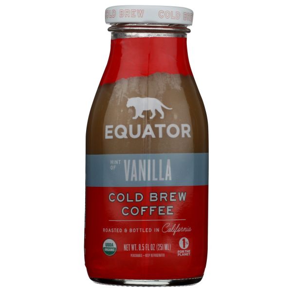 EQUATOR: Hint of Vanilla Organic Cold Brew Coffee, 8.5 fo