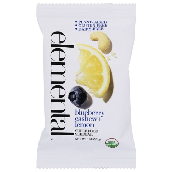 ELEMENTAL: Blueberry Cashew Lemon Seedbar, 1.8 oz