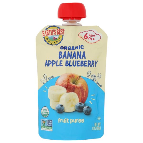EARTHS BEST: Organic Banana Apple Blueberry Baby Food, 3.5 oz