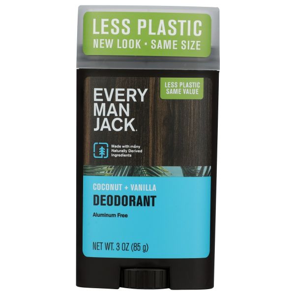 EVERY MAN JACK: Coconut Vanilla Aluminum Free Deodorant, 3 oz