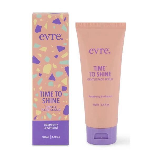 EVRE: Time To Shine Raspberry and Almond Gentle Face Scrub, 3.4 fo