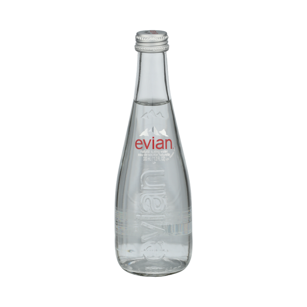 EVIAN: Still Water Glass Bottle, 11.2 fo