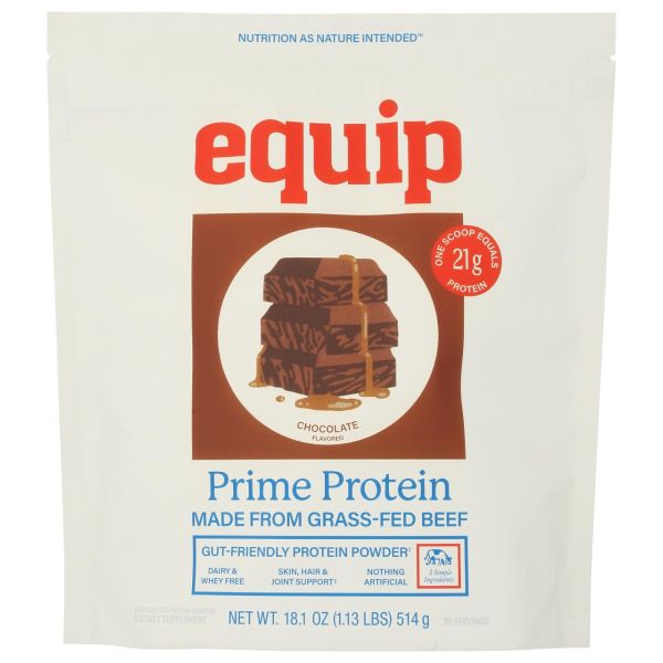 EQUIP: Chocolate Prime Protein Beef Powder, 18.1 oz