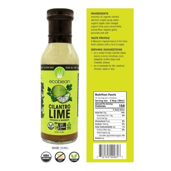 ECOBEAN: Cilantro Lime Dressing, 12 oz