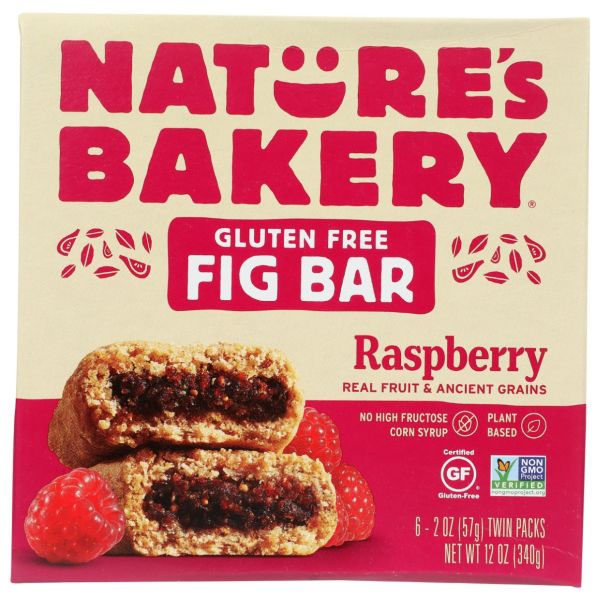 NATURES BAKERY: Gluten Free Fig Bars Raspberry, 12 oz