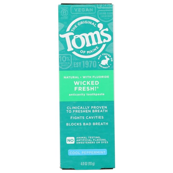 TOMS OF MAINE: Wicked Fresh Toothpaste Cool Peppermint, 4 oz