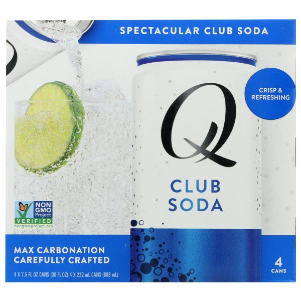 Q TONIC: Club Soda 4Pk Cans, 30 fo