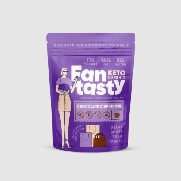 FAN TASTY FOODS: Chocolate Chip Muffin Keto Cake Mix, 9.52 oz