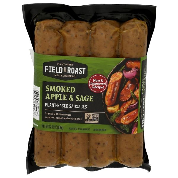 FIELD ROAST: Smoked Apple Sage Plant Based Sausages, 12.95 oz