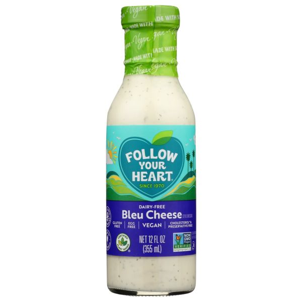FOLLOW YOUR HEART: Dairy Free Vegan Bleu Cheese Salad Dressing, 12 oz