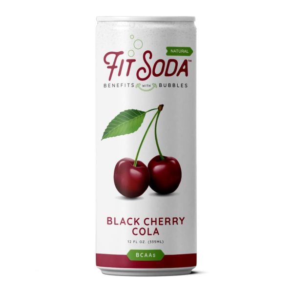 FIT SODA: Black Cherry Cola Soda, 12 fo