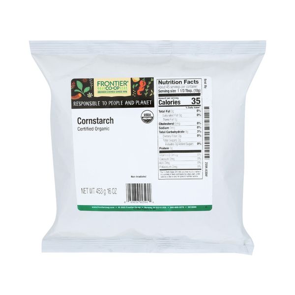 FRONTIER HERB: Organic Cornstarch, 16 oz