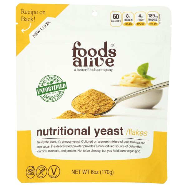 FOODS ALIVE: Nutritional Yeast Flakes, 6 oz