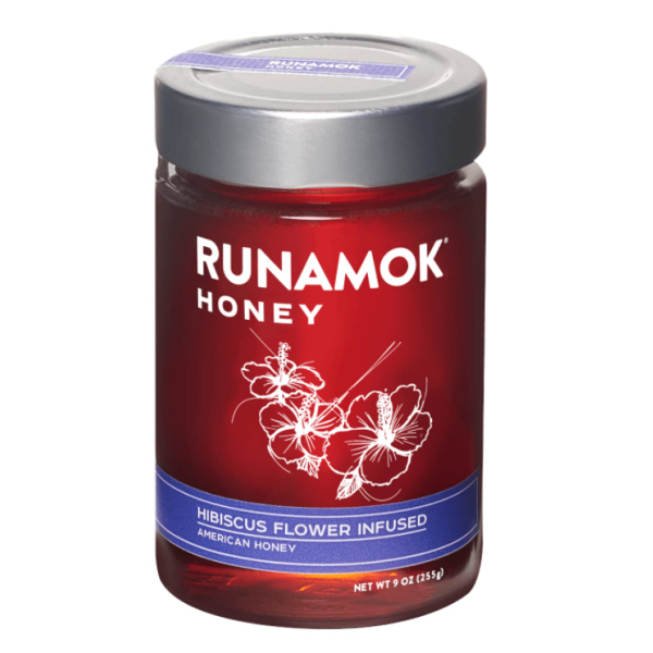 RUNAMOK MAPLE: Hibiscus Flower Infused Honey, 9 oz