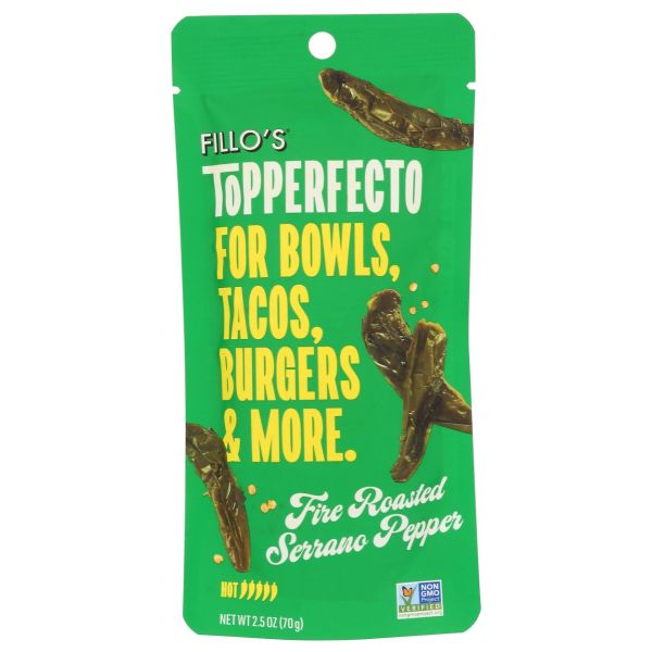 FILLOS: Topperfecto Fire Roasted Serrano Pepper, 2.5 oz