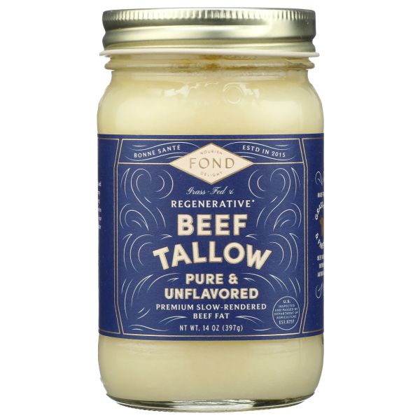 FOND BONE BROTH: Beef Tallow Pure and Unflavored, 14 oz