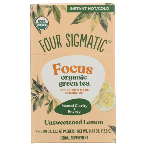 FOUR SIGMATIC: Focus Organic Green Tea 5 Count, 0.45 oz