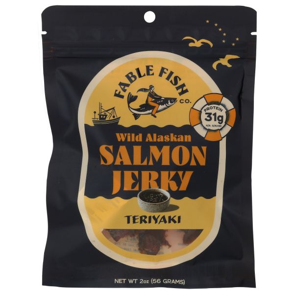 FABLE FISH CO: Teriyaki Wild Alaskan Sockeye Jerky, 2 oz