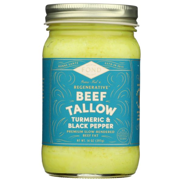 FOND BONE BROTH: Beef Tallow Turmeric and Black Pepper, 14 oz