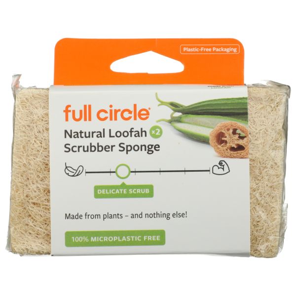 FULL CIRCLE HOME: Natural Loofah Scrubber Sponge, 2 pk