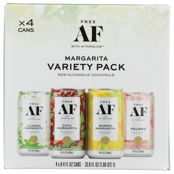 FREE AF: Non Alcoholic Margarita Variety Pack 4 Count, 33.6 fo