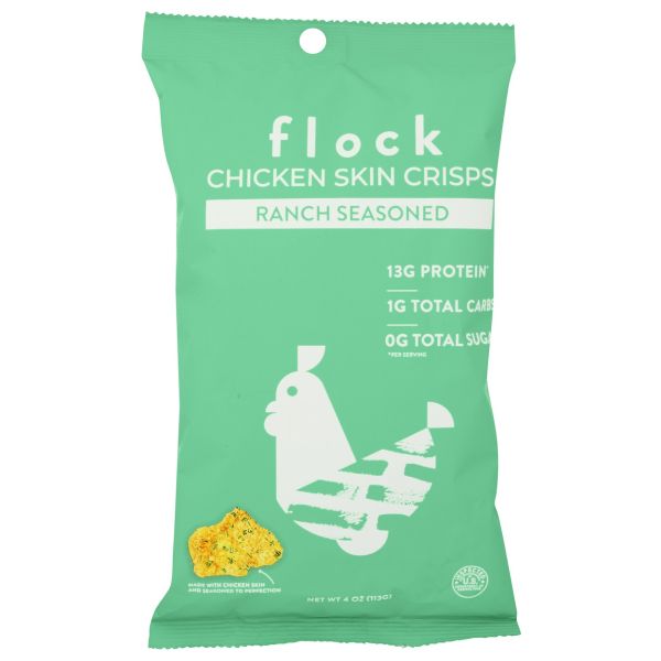 FLOCK: Ranch Chicken Skin Chips, 4 oz