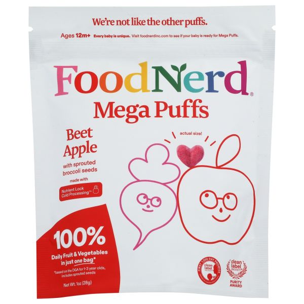 FOODNERD: Beet Apple Mega Puffs, 1 oz 