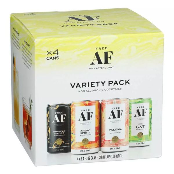 FREE AF: Non Alcoholic Variety Pack 4 Count, 33.6 fo