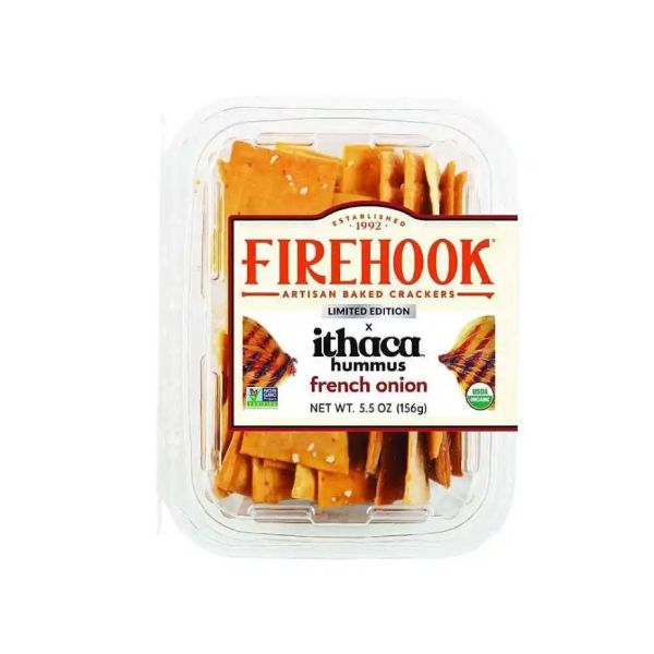 FIREHOOK: Ithaca Hummus French Onion Artisan Baked Crackers, 5.5 oz