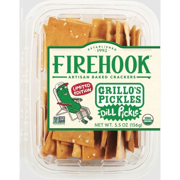 FIREHOOK: Grillos Pickles Dill Pickle Artisan Baked Crackers, 5.5 oz