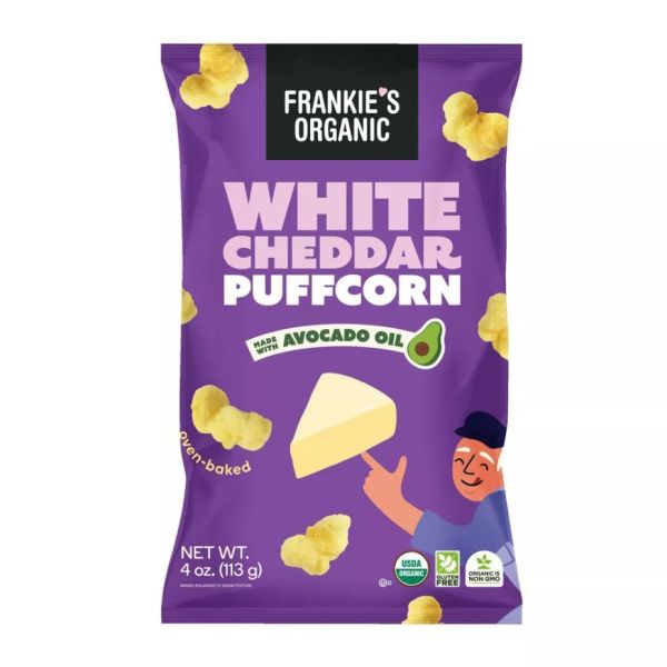 FRANKIES: White Cheddar Puffcorn, 4 oz