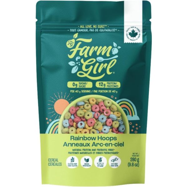 FARM GIRL: Rainbow Hoops Cereal, 9.9 oz