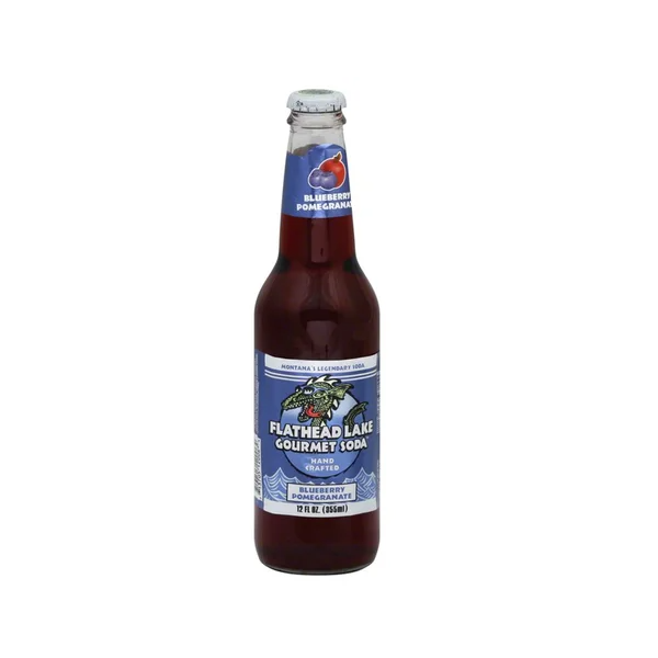 FLATHEAD LAKE GOURMET SODA: Blueberry Pomegranate Soda, 12 fo