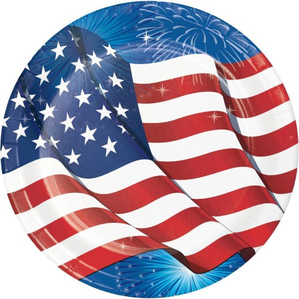 CREATIVE CONVERTING: Fireworks and Flags Luncheon Plate, 8 ea